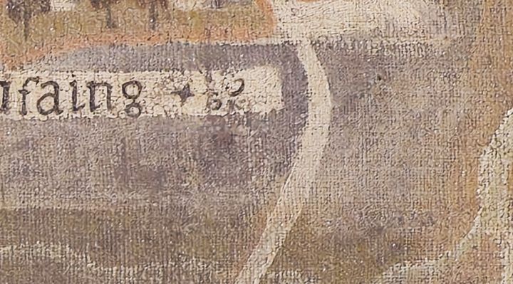Extrait de la carte originale de 1609, zone B16