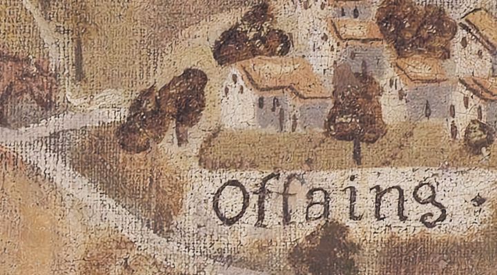 Extrait de la carte originale de 1609, zone E09
