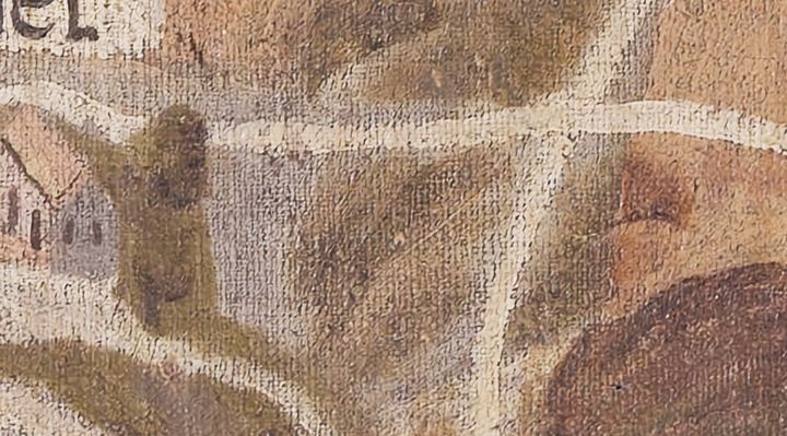 Extrait de la carte originale de 1609, zone I17